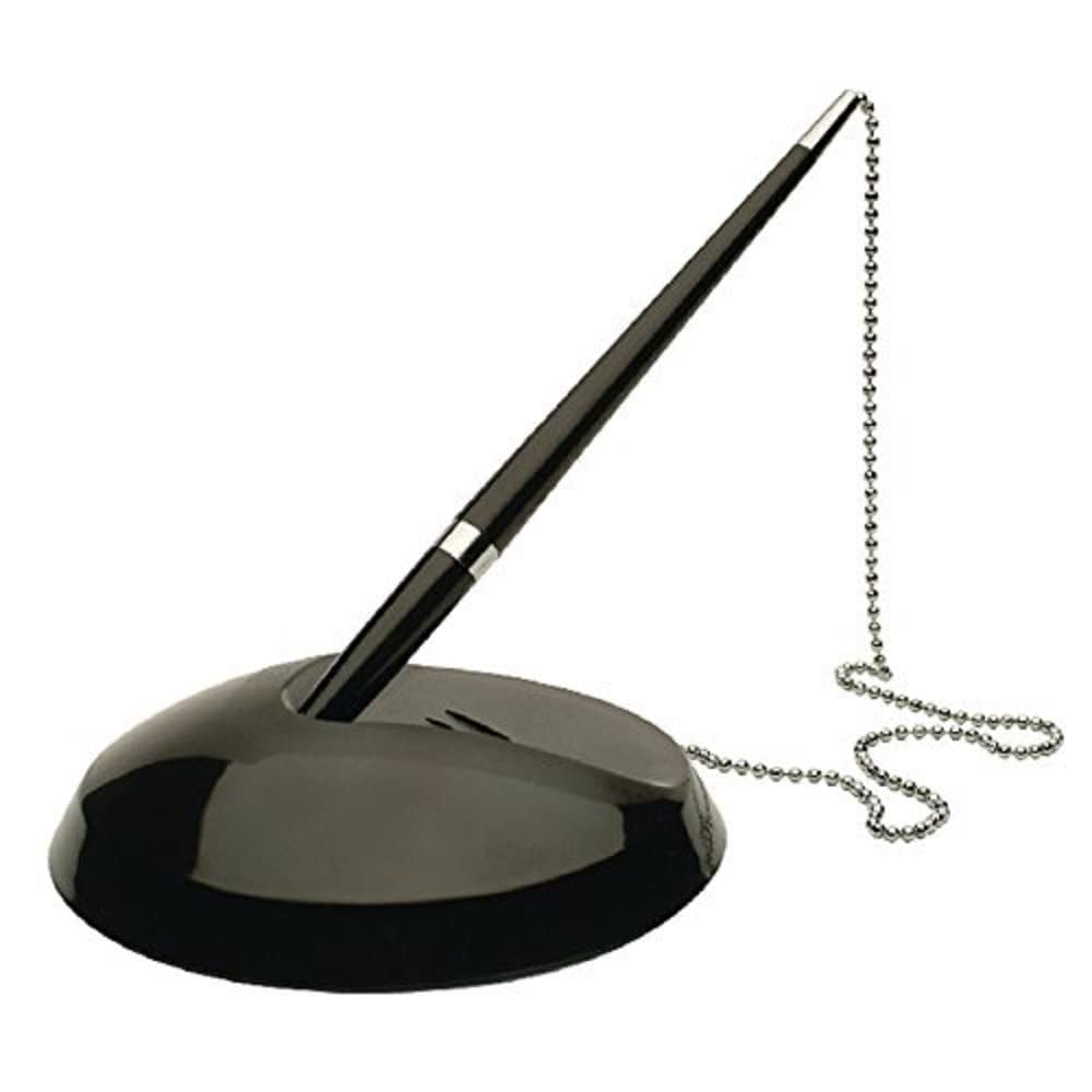 Q-Connect Reception Ballpoint Pen with Chain and Weighted Base | Blue Ink | KF00233
