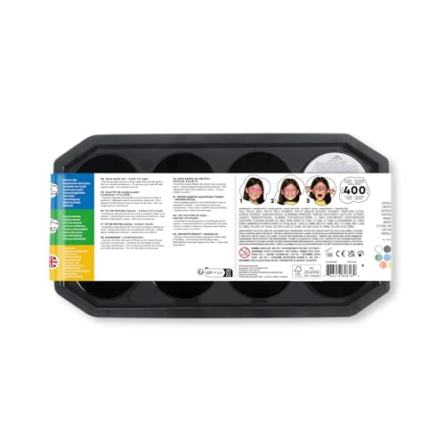 Snazaroo Face Paint Palette - 8 Colors, 18 ml Each | Water-Based & Gentle on Skin