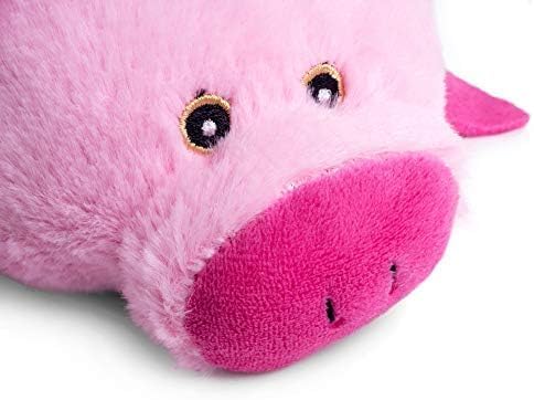 Petface Farmyard Buddies Crinkle Flat Pig Dog Toy - Small Size | Lightweight | Pink
