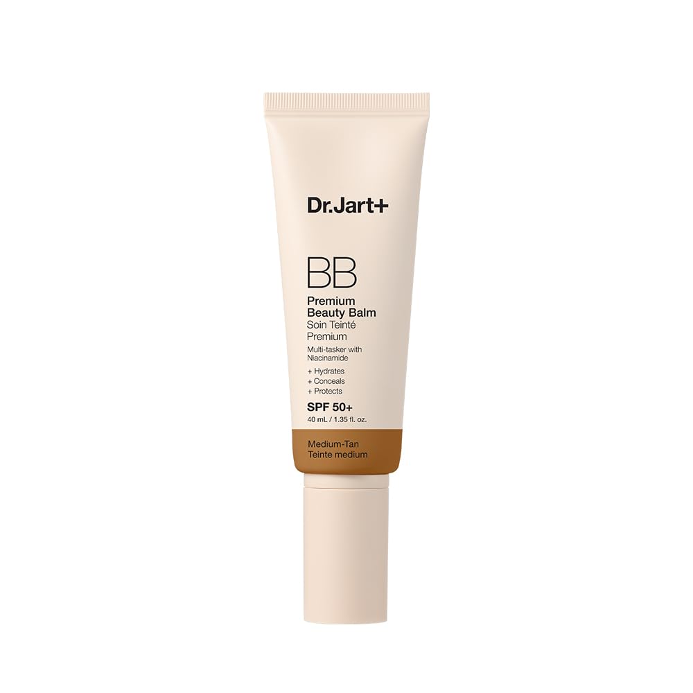 Dr. Jart+ BB Tinted Moisturiser Foundation with SPF 50 and Niacinamide, Medium Tan, 40 ml