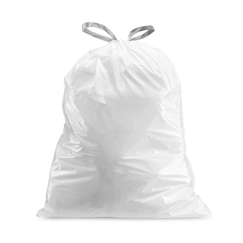 Plasticplace Custom Fit Bin Liners - Compatible with simplehuman Code J, 10-10.5 Gallon, 50 Count, White 3