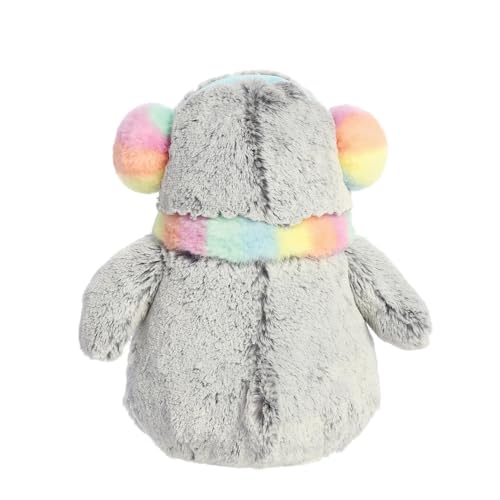 AURORA PomPom Penguin Muffs & Scarf Soft Toy - 9 Inches, Grey & White | Eco-Friendly 4