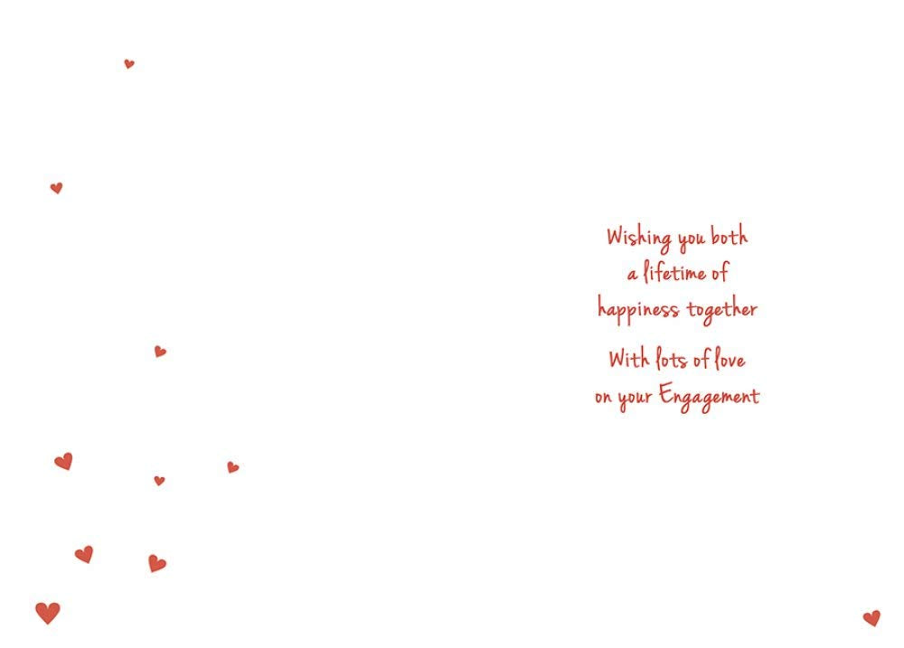 Piccadilly Greetings Modern Engagement Card - 7 x 5 Inches | White, Red, Pink, Blue 2