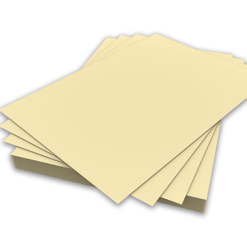Habercrafts A4 Lemon Yellow Colour Paper - 80gsm, 50 Sheets | Double Sided Printer & Craft Paper
