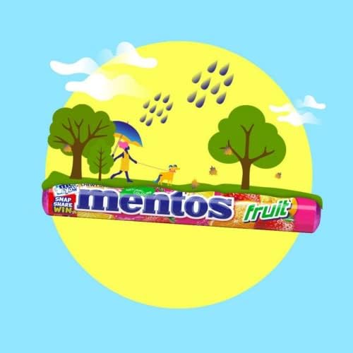 MENTOS Fruit Flavour Soft Mints - Crisp Outer Shell and Soft Centre | 40 Rolls | 940g Bulk Pack 5