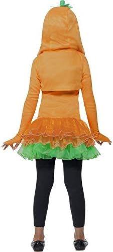 Smiffys Pumpkin Tutu Costume - Girls Halloween Dress & Hooded Jacket, Ages 7-9