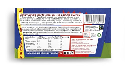 Tony's Chocolonely Dark Milk Chocolate Brownie Bar 180g