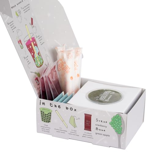 The TeaShed Winter Glitter Christmas Bubble Tea Kit Gift Box - Glitter Cranberry & Apple Boba 4