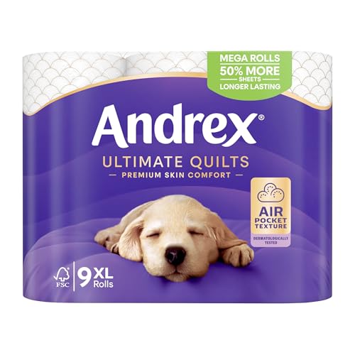 Andrex Supreme Quilts Mega Toilet Roll - 9 Rolls (13.5 Standard Rolls Equivalent)