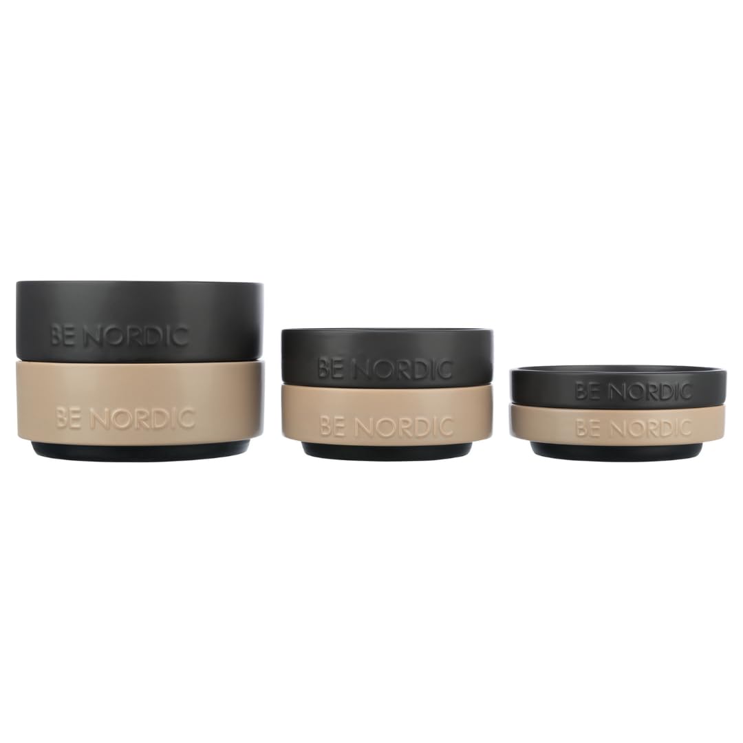 TRIXIE BE NORDIC Ceramic Dog Bowl - 500 ml Capacity | Black | Nonslip Base