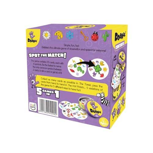 Asmodee Dobble Card Game for 2-8 Players, Ages 6+, 15-Minute Playtime (Pack of 2)