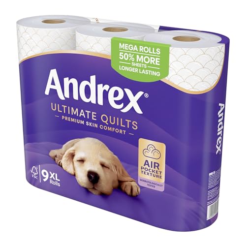Andrex Supreme Quilts Mega Toilet Roll - 9 Rolls (13.5 Standard Rolls Equivalent)