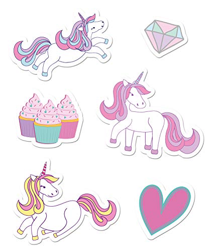 Paper Projects Unicorns Mega Sticker Pack - Pink, A4 Size, Reusable Foiled Stickers 6