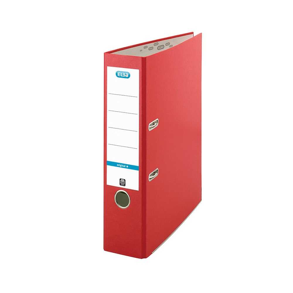 Elba A4 Lever Arch File - 570 Sheet Capacity | 80mm Spine | Red