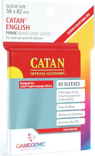 GAMEGEN!C – Prime Catan-große Hüllen 56 x 82 mm (50), Farbe Klar (GGS10072ML)