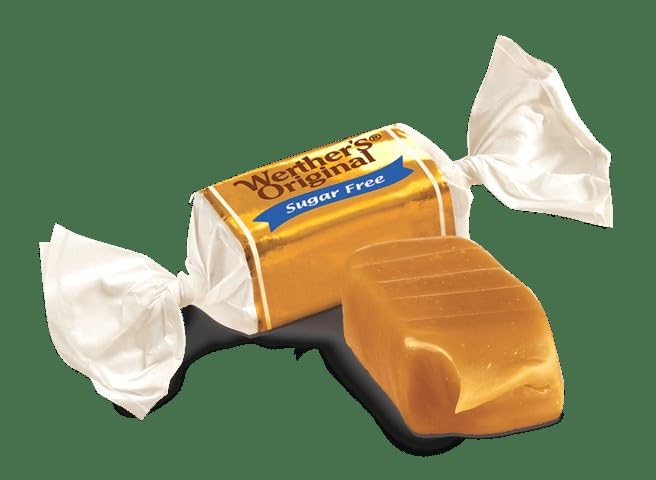 Werther's Original Sugar Free Creamy Toffees, Individually Wrapped, 18 Packs