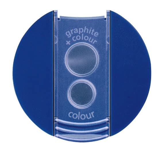 STAEDTLER Noris Club Double Hole Tub Sharpener 512 002 - Blue | Metal Insert | Hinged Cover 3