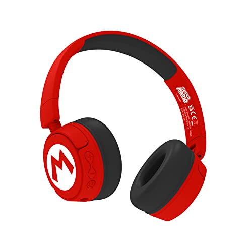 OTL Technologies SM1016 Super Mario Wireless Kids Headphones - Red