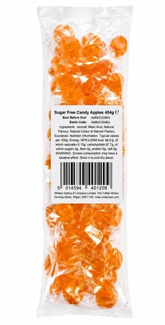 Uncle Joe's Sugar Free Candy Apples - Classic Flavour | 454g Bag