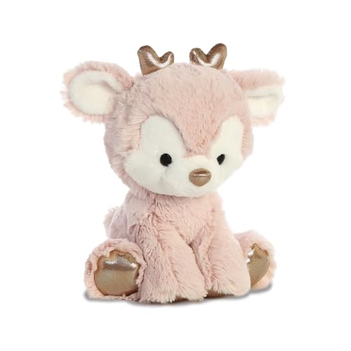 AURORA Glitzy Tots Reindeer Soft Toy - Pink, 8-Inch | Polyester | Suitable from Birth