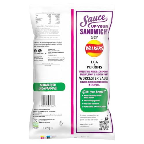 Walkers Worcester Sauce Flavour Crisps 45g (Case of 32) 2