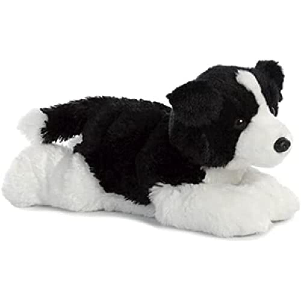 AURORA Flopsies Border Collie Stuffed Animal - 12 Inch, Black and White | Bean Bag Body