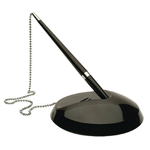 Q-Connect Reception Ballpoint Pen with Chain and Weighted Base | Blue Ink | KF00233