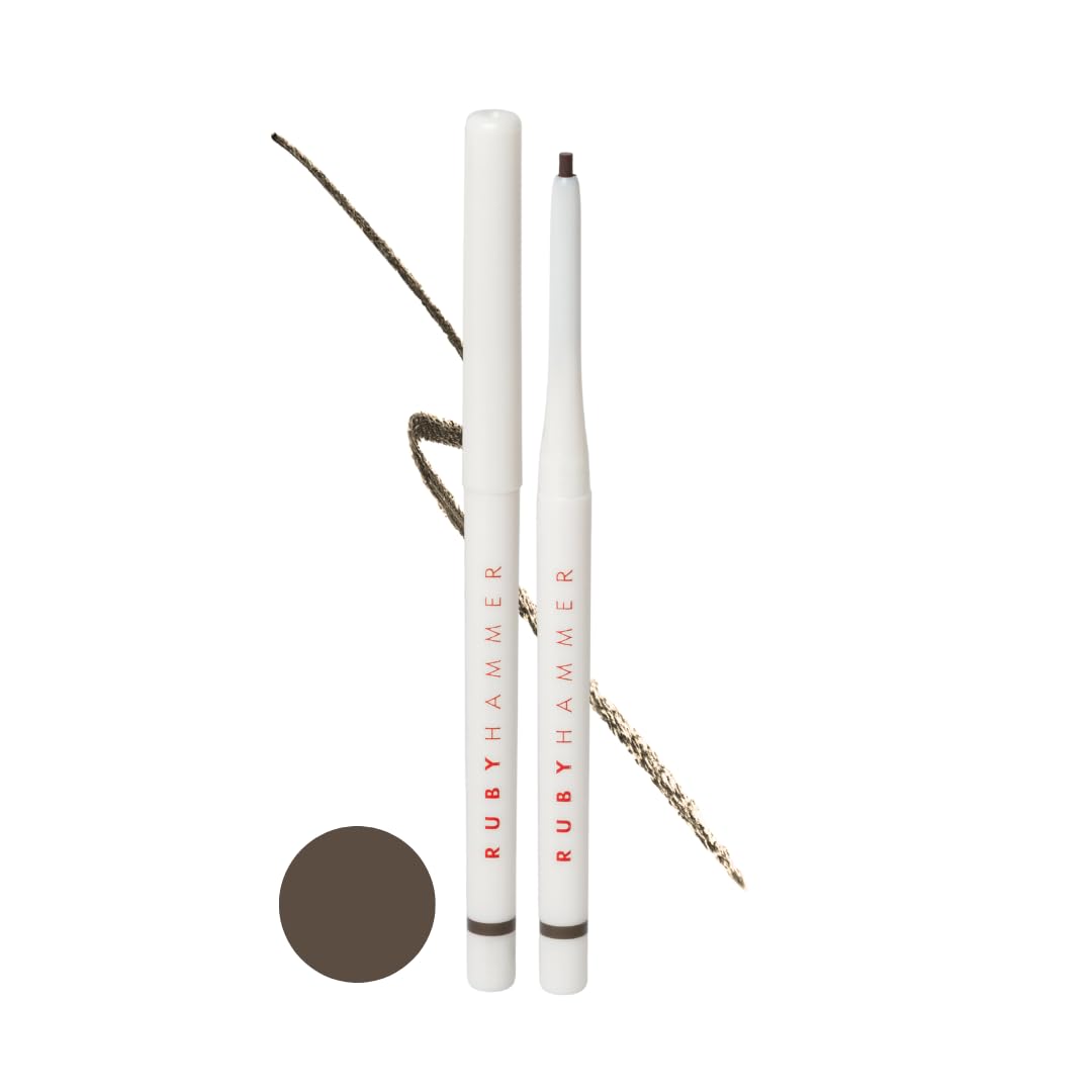 Ruby Hammer Precision Eyeliner Pencil - Brown | Smudge & Transfer Resistant | All-Day Wear | Vegan