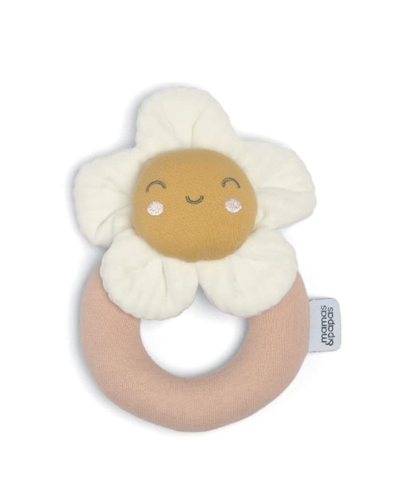 Mamas & Papas Soft Grabber Rattle - Grateful Garden Ring Shape for Baby Boys | Fabric 1