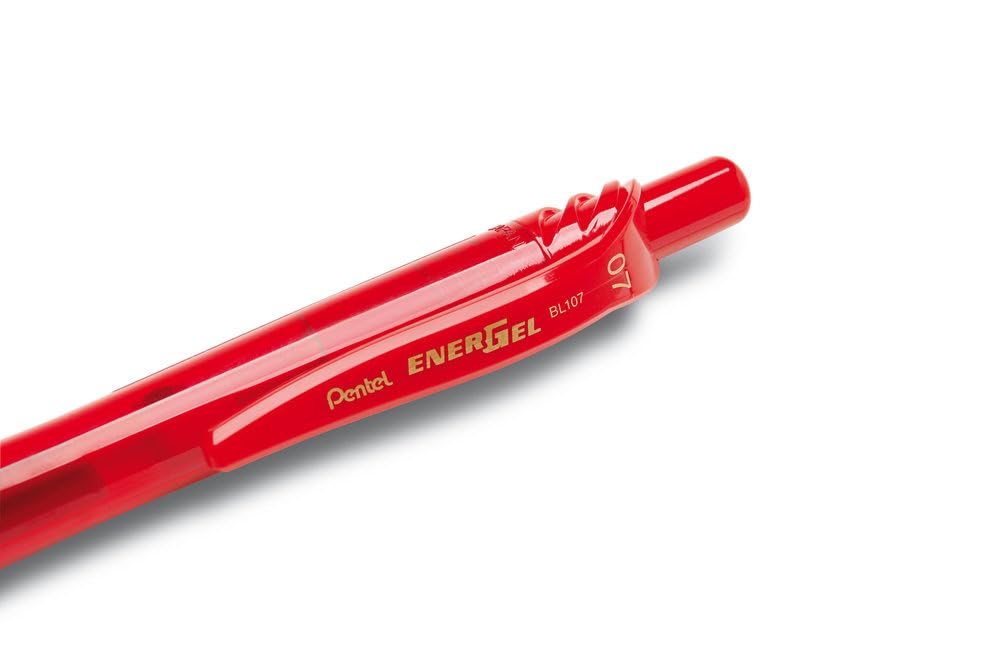 Pentel EnerGel X Retractable Rollerball Pen - 0.7mm Tip, Red Ink | Quick Drying Gel Ink