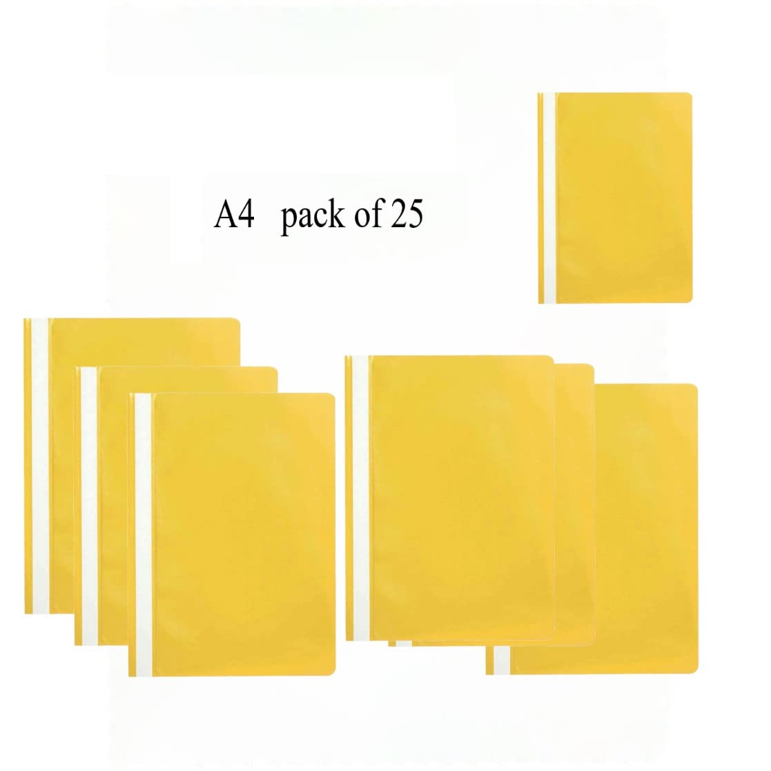 Q-Connect A4 Project Folders - Yellow, 2-Bar Prong Fastener | 100 Sheet Capacity | Pack of 25 2