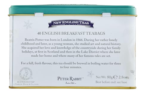 New English Teas Peter Rabbit Christmas Tea Caddy - 40 English Breakfast Tea Bags 10