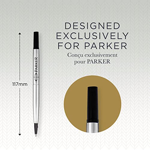 PARKER - QUINK Rollerball Pen Ink Refill, Fine, Black (1 Refill)