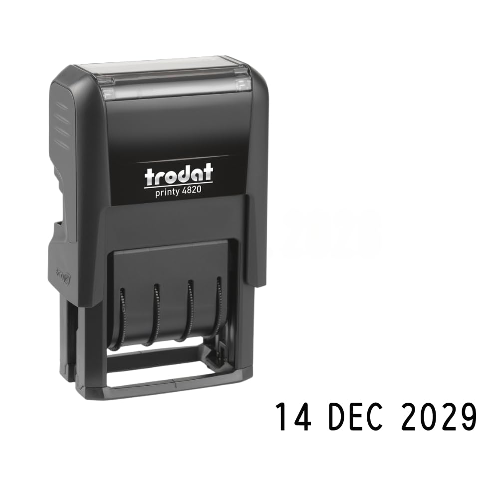 Trodat Printy 4820 Self Inking Date Stamp - Day Month Year Format | 25 x 4 mm Impression
