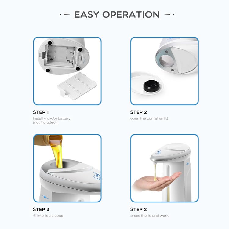 Vivo Technologies Automatic Soap Dispenser SD330 - Touchless Hygiene | Low Battery Consumption | White Plastic 4