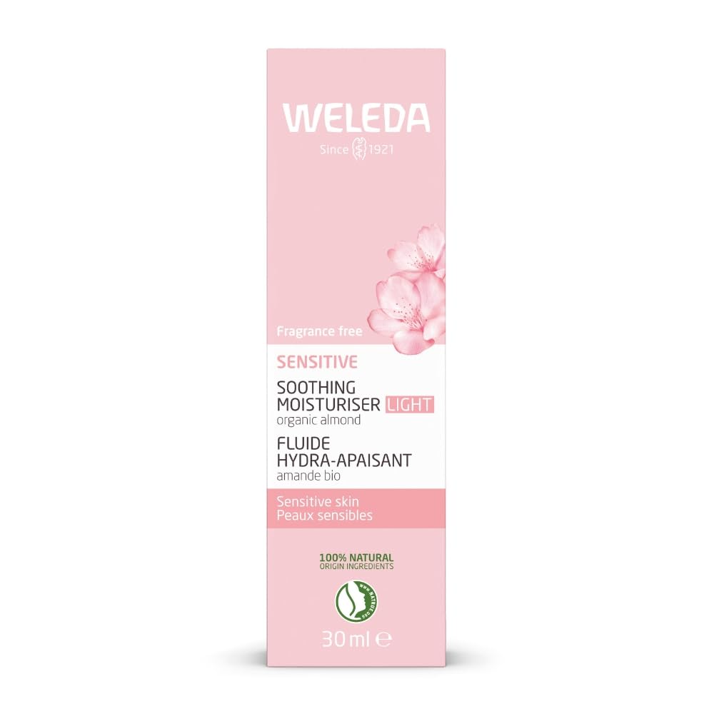Weleda Sensitive Soothing Moisturiser - Hydrating Face Cream for Sensitive Skin with Almond Oil | 30 ml