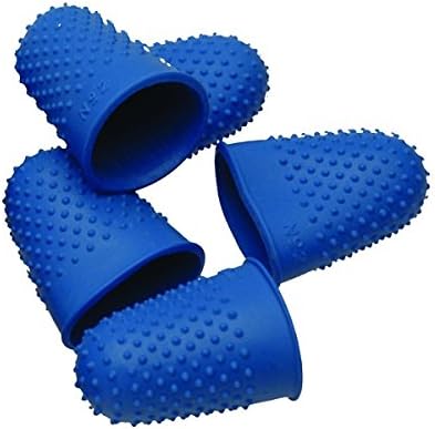 Pack of 10 CAM Rubber Thimbles - Size 1 Blue, High-Quality Finger Protectors for Office, Factory, and Home Use