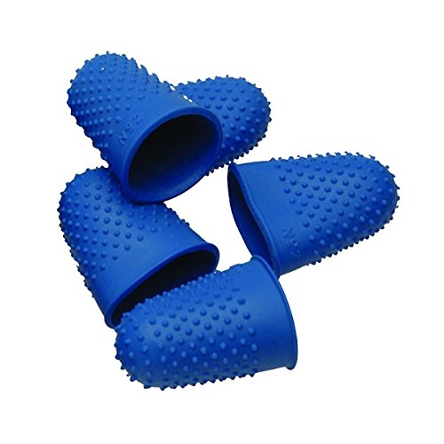 Pack of 10 CAM Rubber Thimbles - Size 1 Blue, High-Quality Finger Protectors for Office, Factory, and Home Use