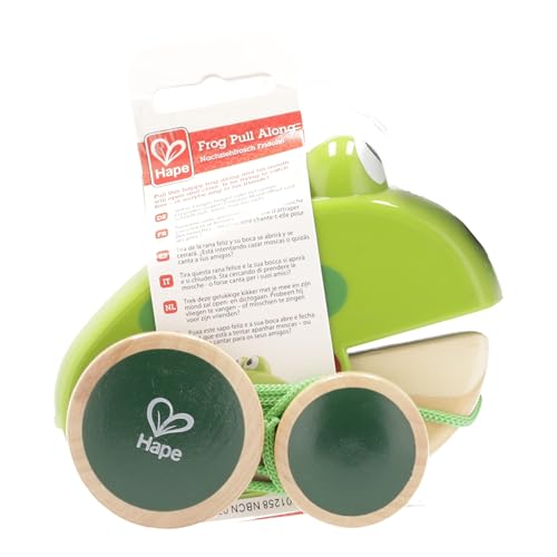 Hape - Frog Pull Along Wooden Fly-Eating Toddler Toy, Multicoloured 11