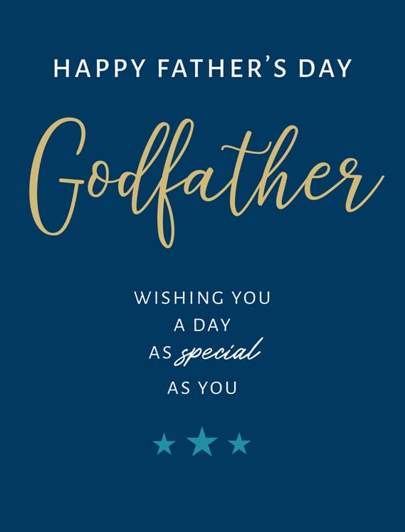Piccadilly Greetings Father's Day Card for Godfather | 8 x 6 Inches | Blue