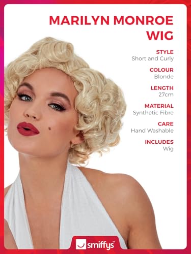 Smiffys Marilyn Monroe Short Blonde Curled Wig (42207)