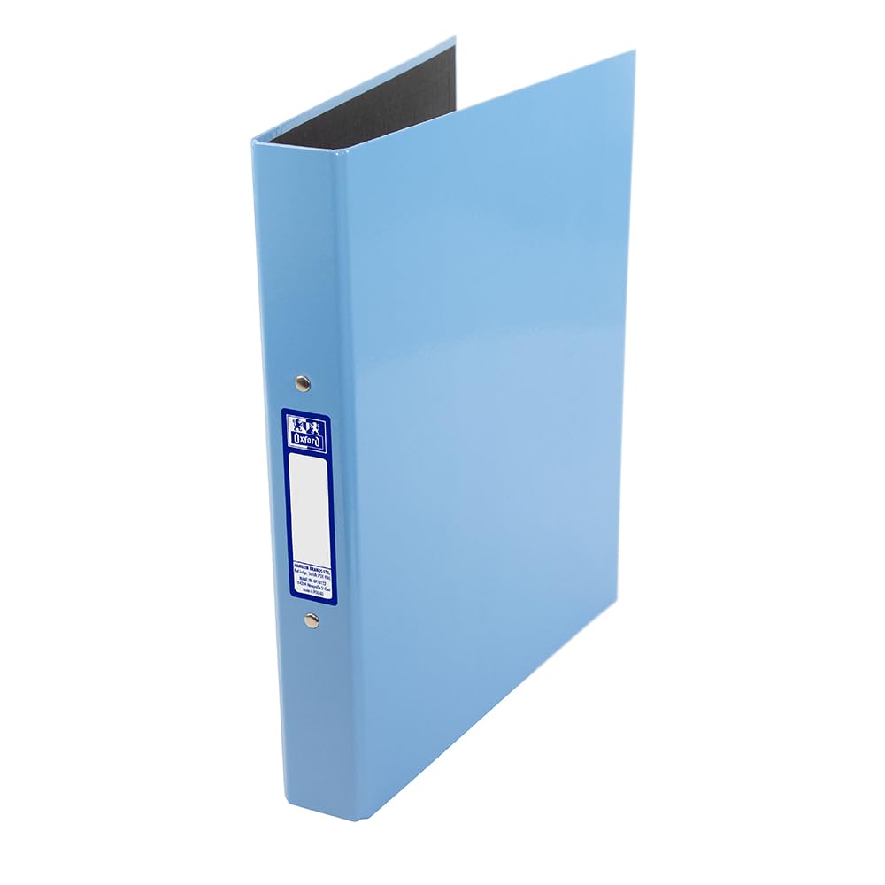 Oxford Premium A4 Ring Binder, Light Blue Single Folder, 25mm Capacity, Lam 1