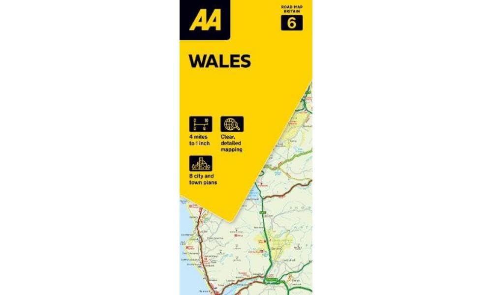 AA Wales Road Map - 8th Edition | Folded Map | English 1