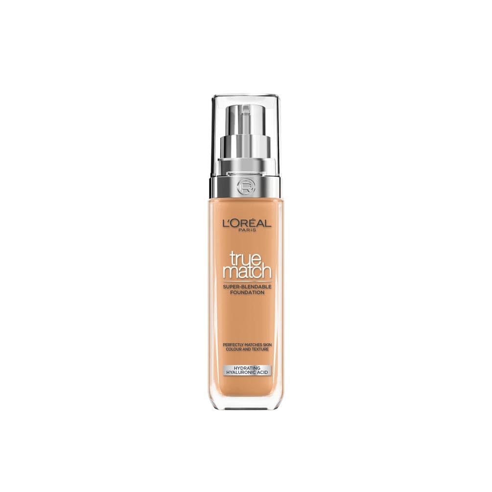 L'Oréal Paris True Match Liquid Foundation (30ml) - Skincare-Infused with Hyaluronic Acid, SPF 16, 46 Shades, 7.C Rose Amber 1