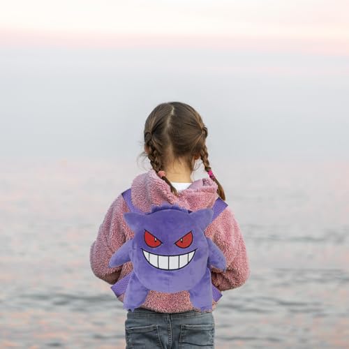 CyP Brands Pokémon Gengar Plush Design Adjustable Backpack for Kids (Unisex)