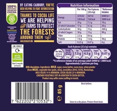 Cadbury Twirl Bites Bag - Smooth & Swirly Milk Chocolate Pieces, 85g