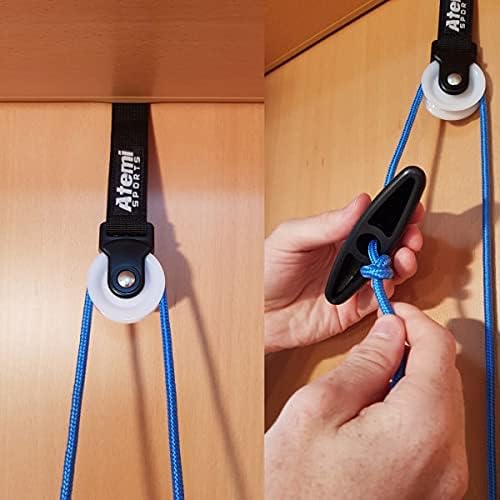 Atemi Sports - Shoulder Pulley Physiotherapy System for Home Exercise and Reha| Durable Over-the-Door Pulley with Adjustable Handles and Door Anchor