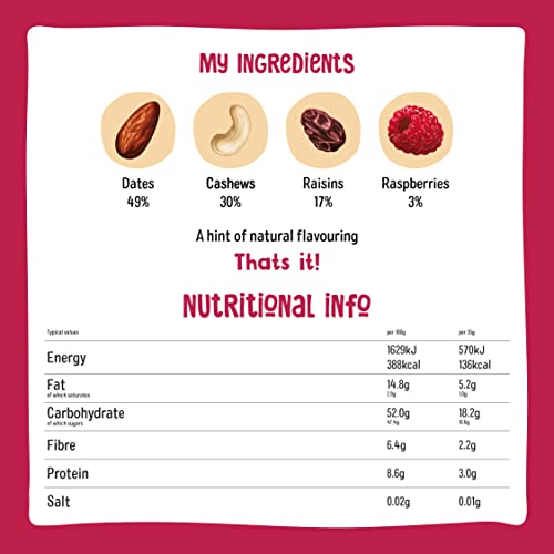 Nakd Berry Delight Raw Fruit & Nut Bar - Vegan, Gluten Free, No Added Sugar - 35g x 18