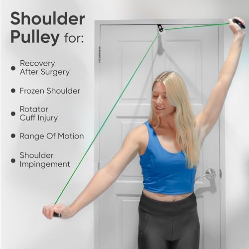 Atemi Sports - Shoulder Pulley Physiotherapy System for Home Exercise and Reha| Durable Over-the-Door Pulley with Adjustable Handles and Door Anchor