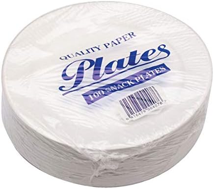 Caterpack - CPD Jena Disposable Paper Plates (1641) - 7-Inch White Paper Plates, Pack of 100